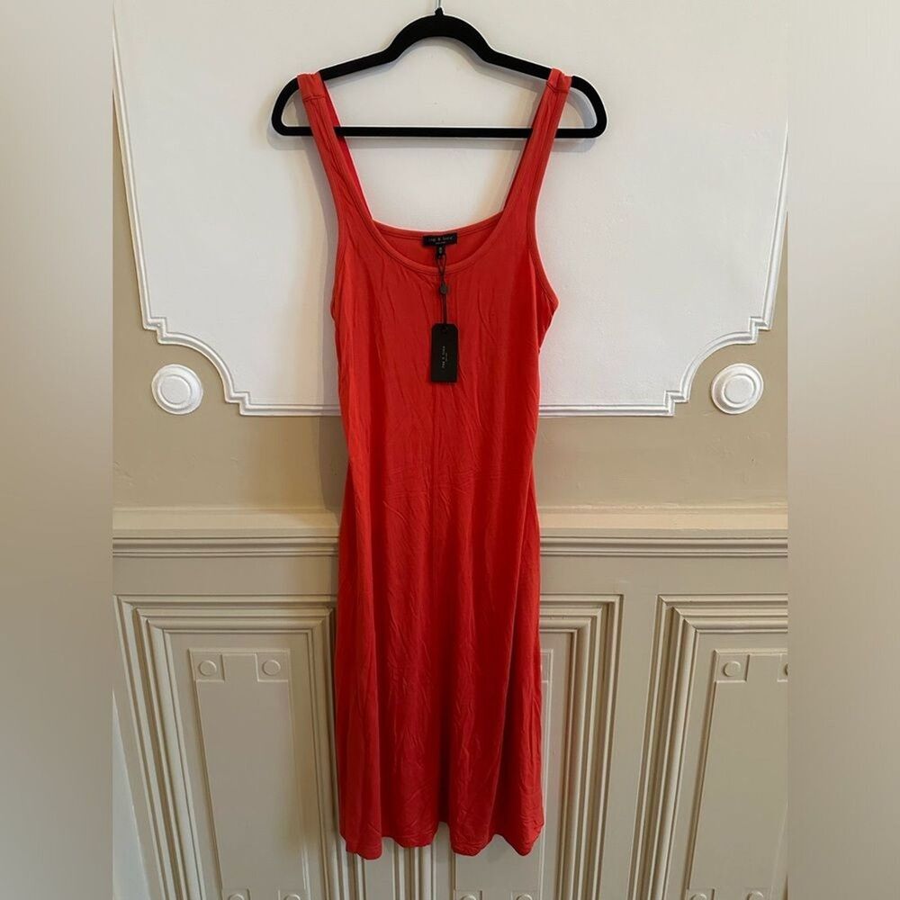Rag & Bone Allegra button detailed jersey midi dress red M NEW Tank Dress